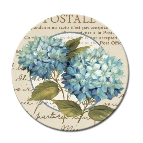 CounterArt Susan Lazy Susan Serving Plate, Blue Hydrangeas Glass Turntable - Picture 8 of 8